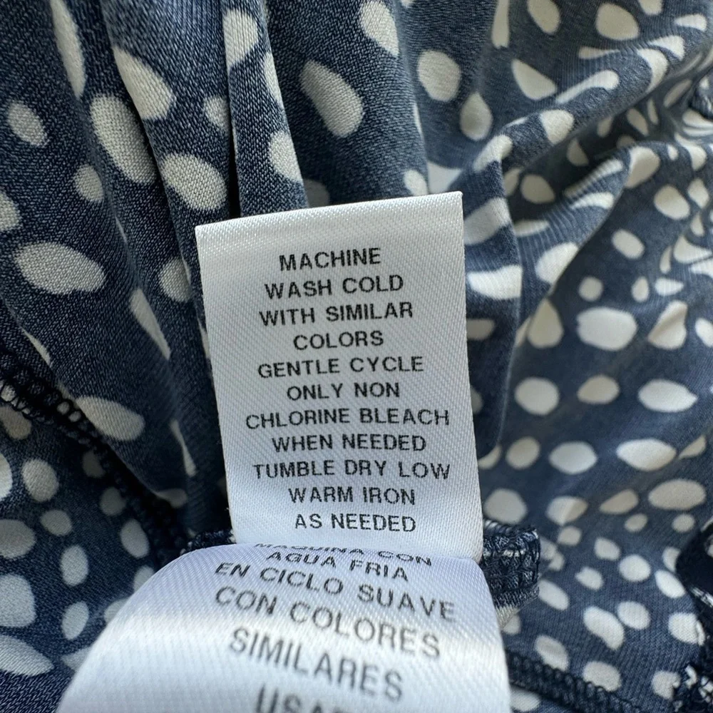 Maggy London Navy white Polka Dot Wrap Dress 8 Fit & Flare Twirl - Picture 9 of 11